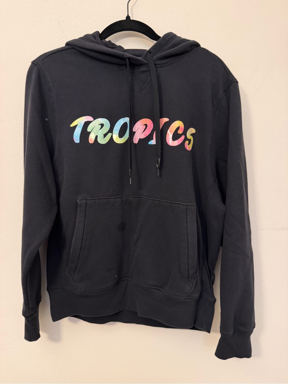 119 - all in motion Black Hoodie with Subtle Multicolor Logo